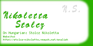 nikoletta stolcz business card